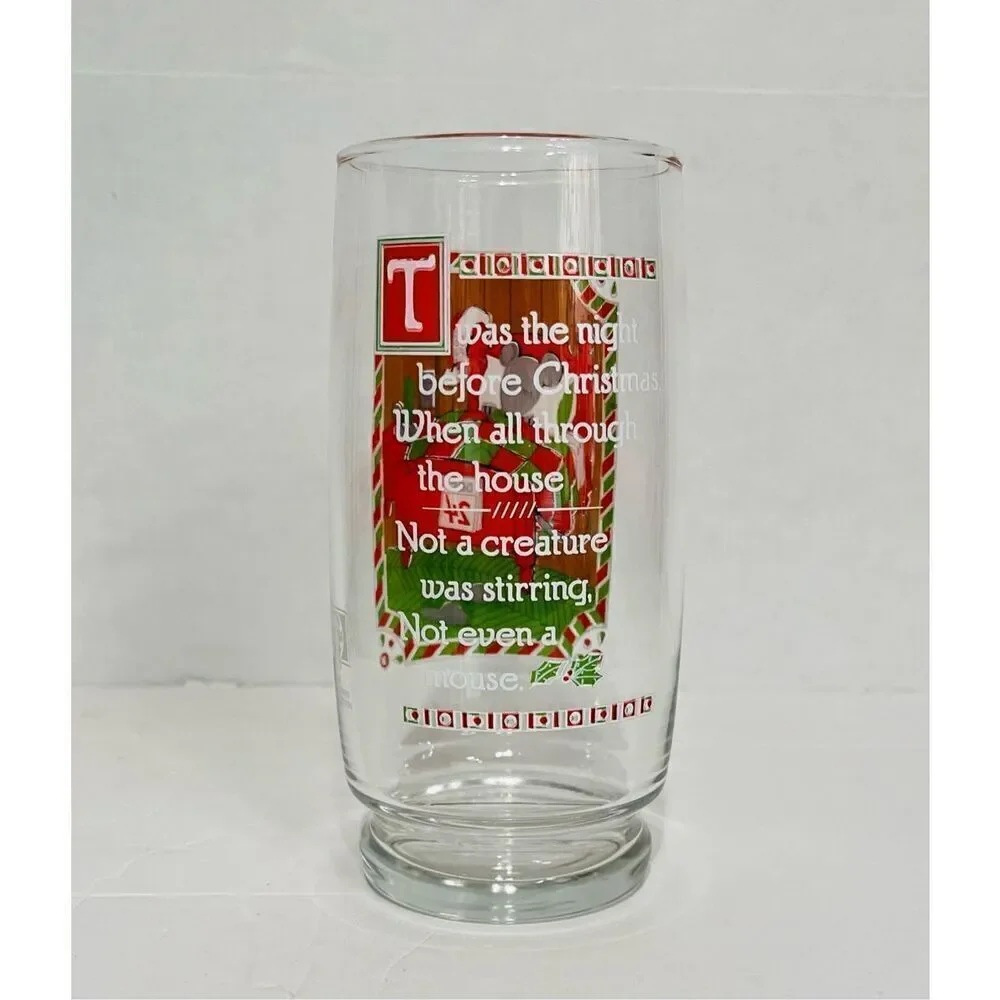 Vintage Pepsi Holiday Drinking Glass Twas The Night Before Christmas